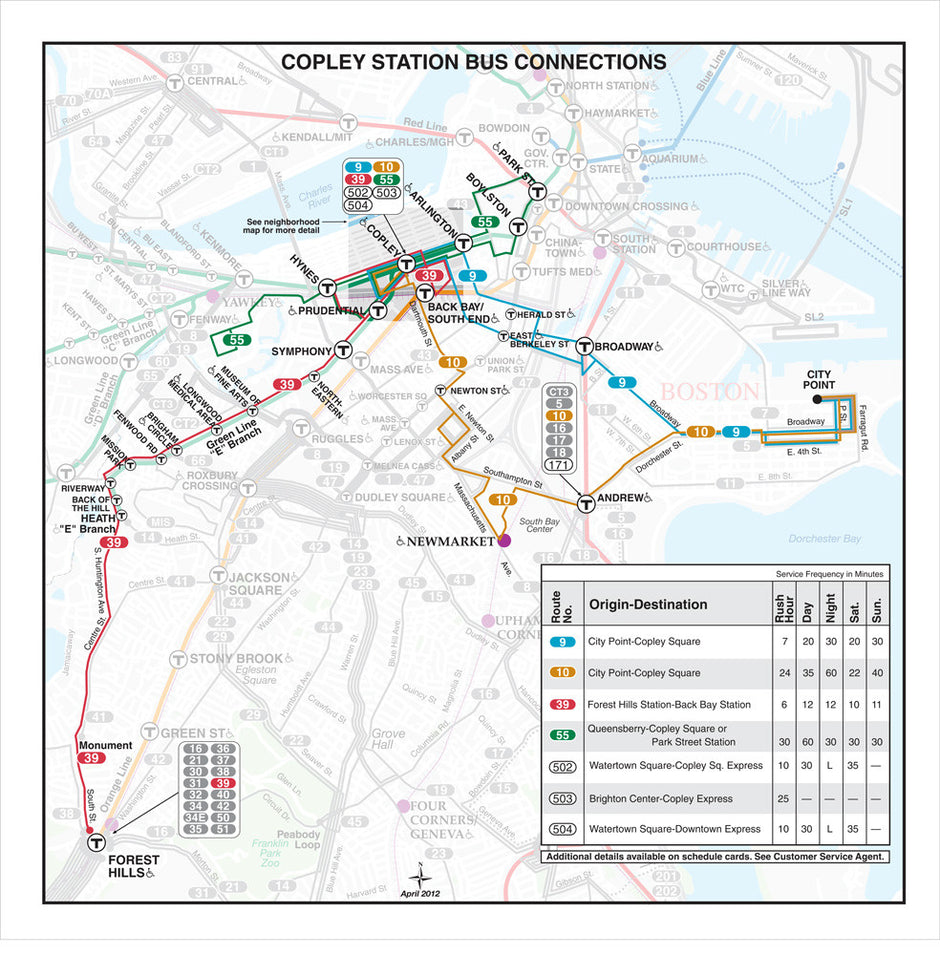 Bus Square Map Prints: MBTA Station Bus Connections Map – MBTAgifts