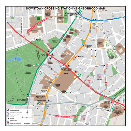 Orange Line and Red Line Station Neighborhood Map: Downtown Crossing (Apr. 2012)