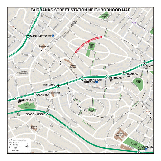 Green Line Station Neighborhood Map: Fairbanks Street (Apr. 2012)