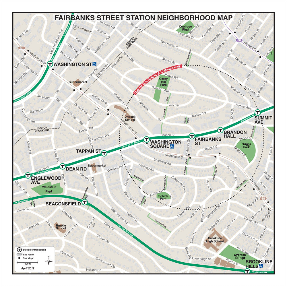 Green Line Station Neighborhood Map: Fairbanks Street (Apr. 2012)