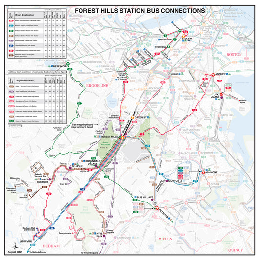 MBTA Forest Hills Station Bus Connections Map (Sept. 2022)