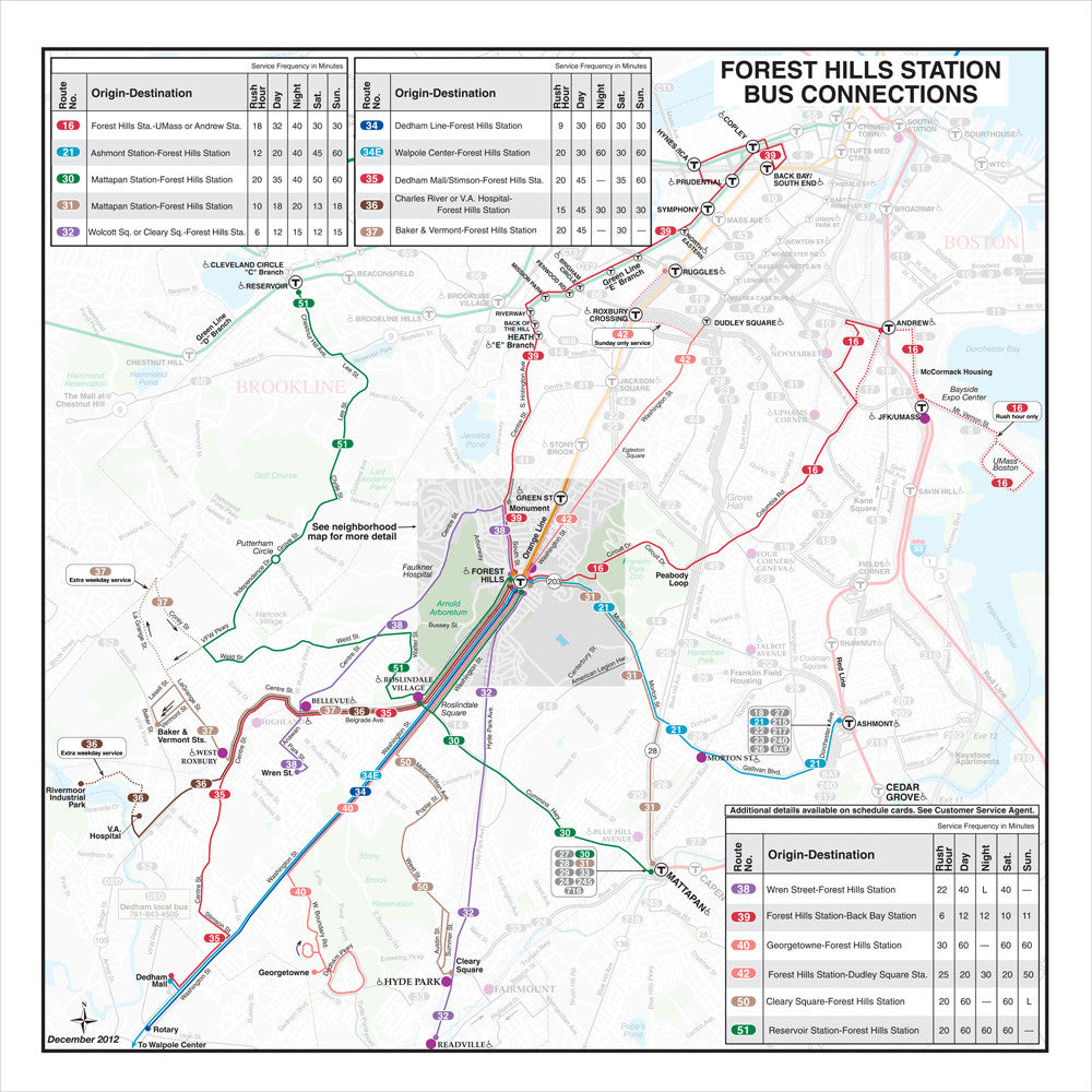 Prints: MBTA Station Bus Connections Map – tagged 