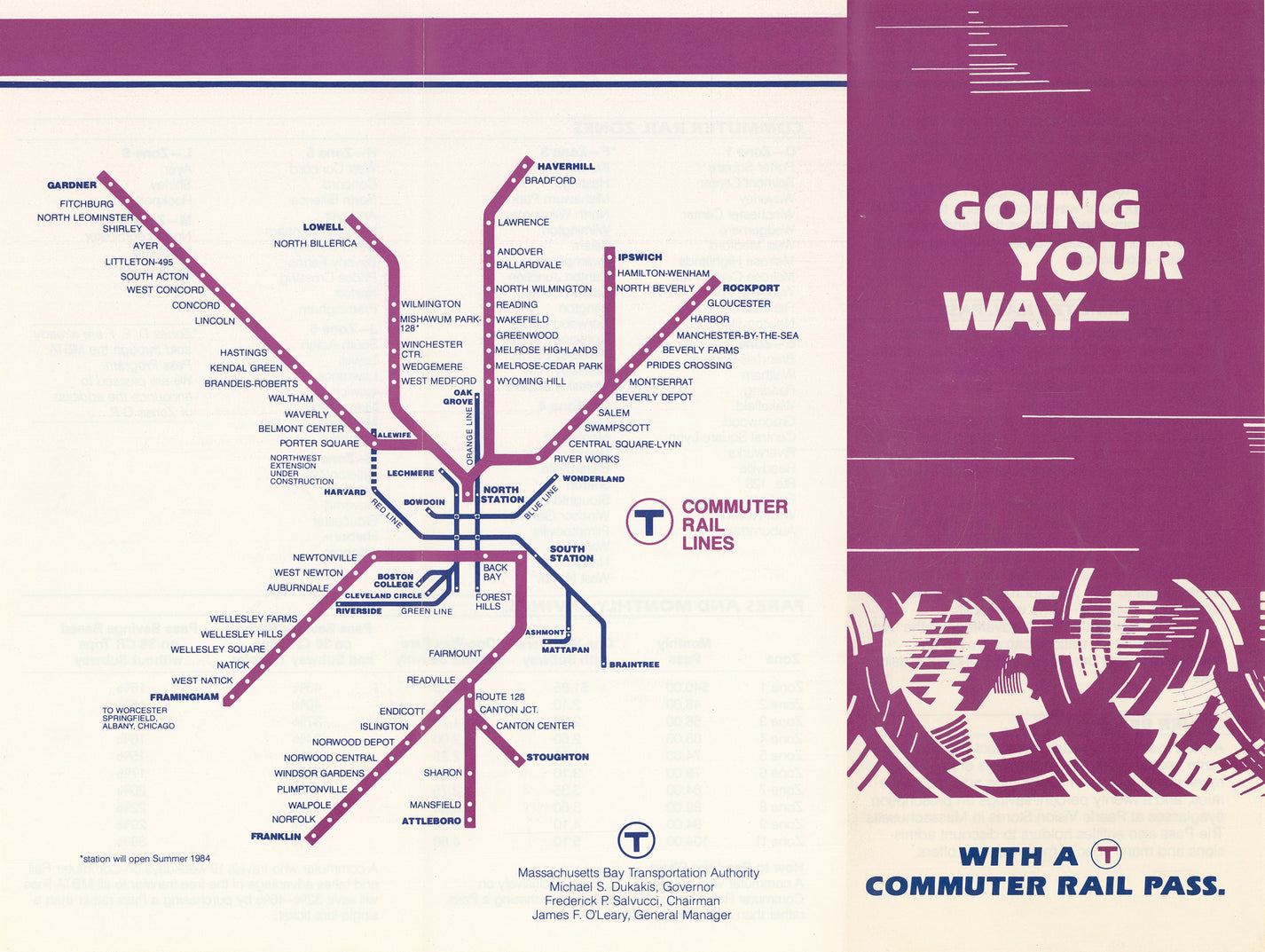 Vintage MBTA Commuter Rail Map and Brochure Cover: Going Your Way 1983 ...