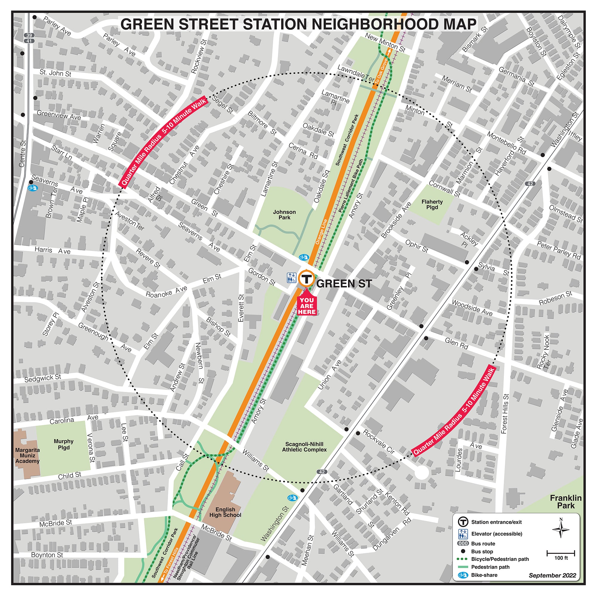 MBTA Green Street Station Neighborhood Map (Sept. 2022) – MBTAgifts