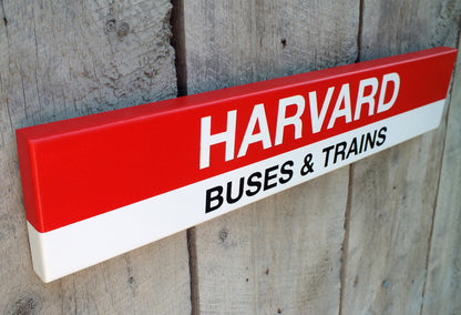 MBTA Red Line Replica Wood Station Signs (22")