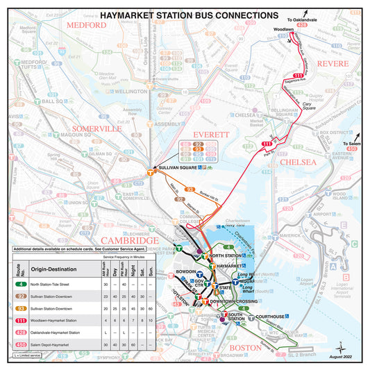 MBTA Haymarket Station Bus Connections Map (Sept. 2022)
