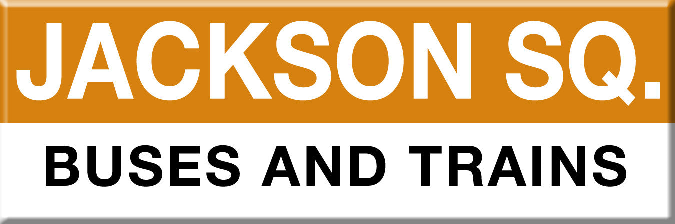 Orange Line Station Magnet: Jackson Sq.; Buses and Trains