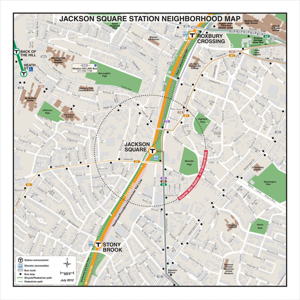 Orange Line Station Neighborhood Map: Jackson Square (Jul. 2012)