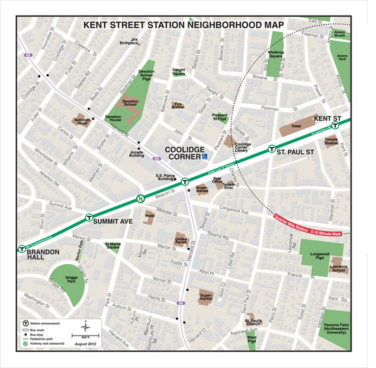 Green Line Station Neighborhood Map: Kent Street (Aug. 2012)