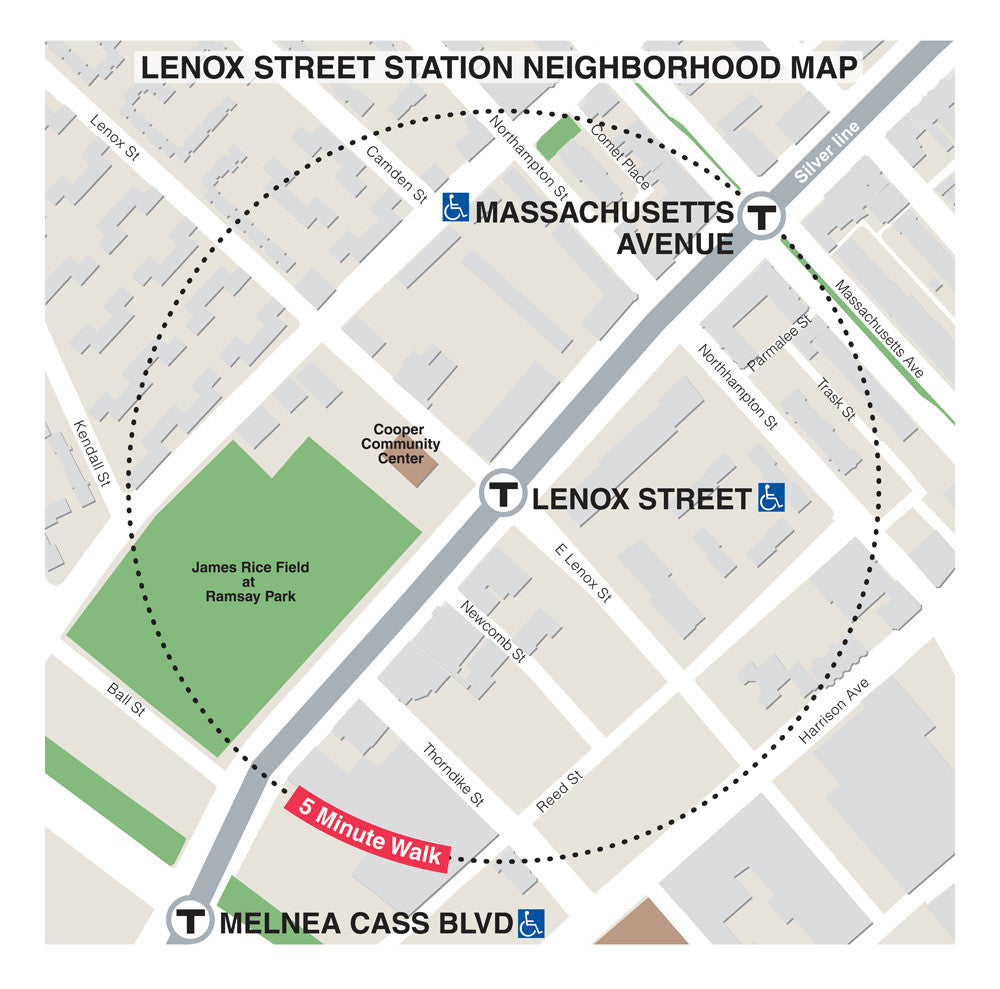 Silver Line Station Neighborhood Map: Lenox Street 