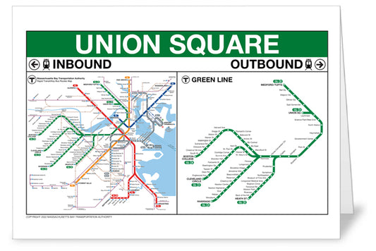 Green Line Station Greeting Card: Union Square