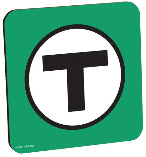 White T Logo on Green Background