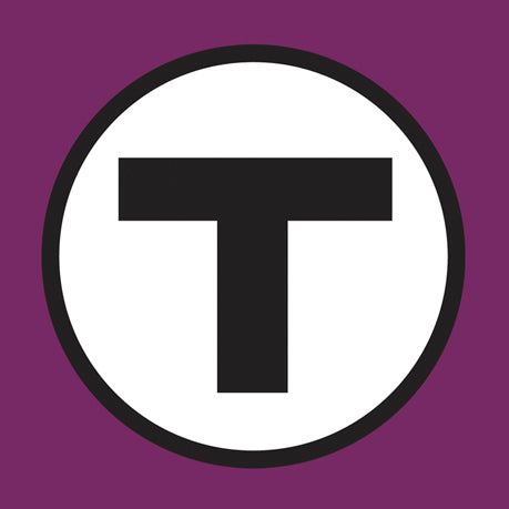 White T Logo on Purple Background