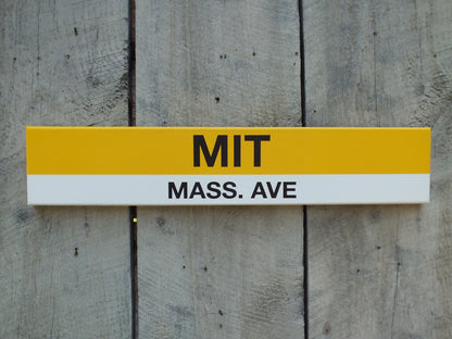 MBTA MIT Mass. Ave Bus Stop Replica Wood Sign (22")