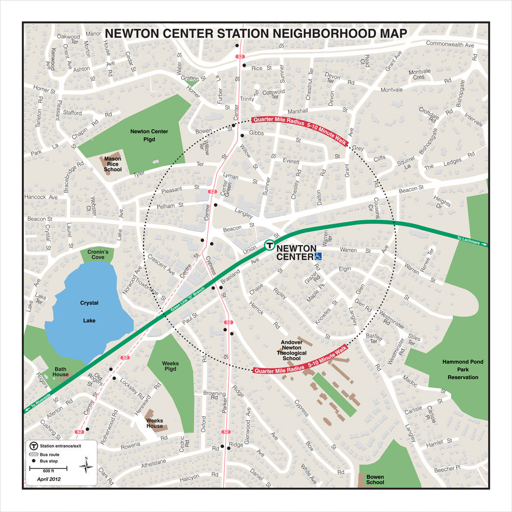 Green Line Station Neighborhood Map: Newton Center (Apr. 2012)
