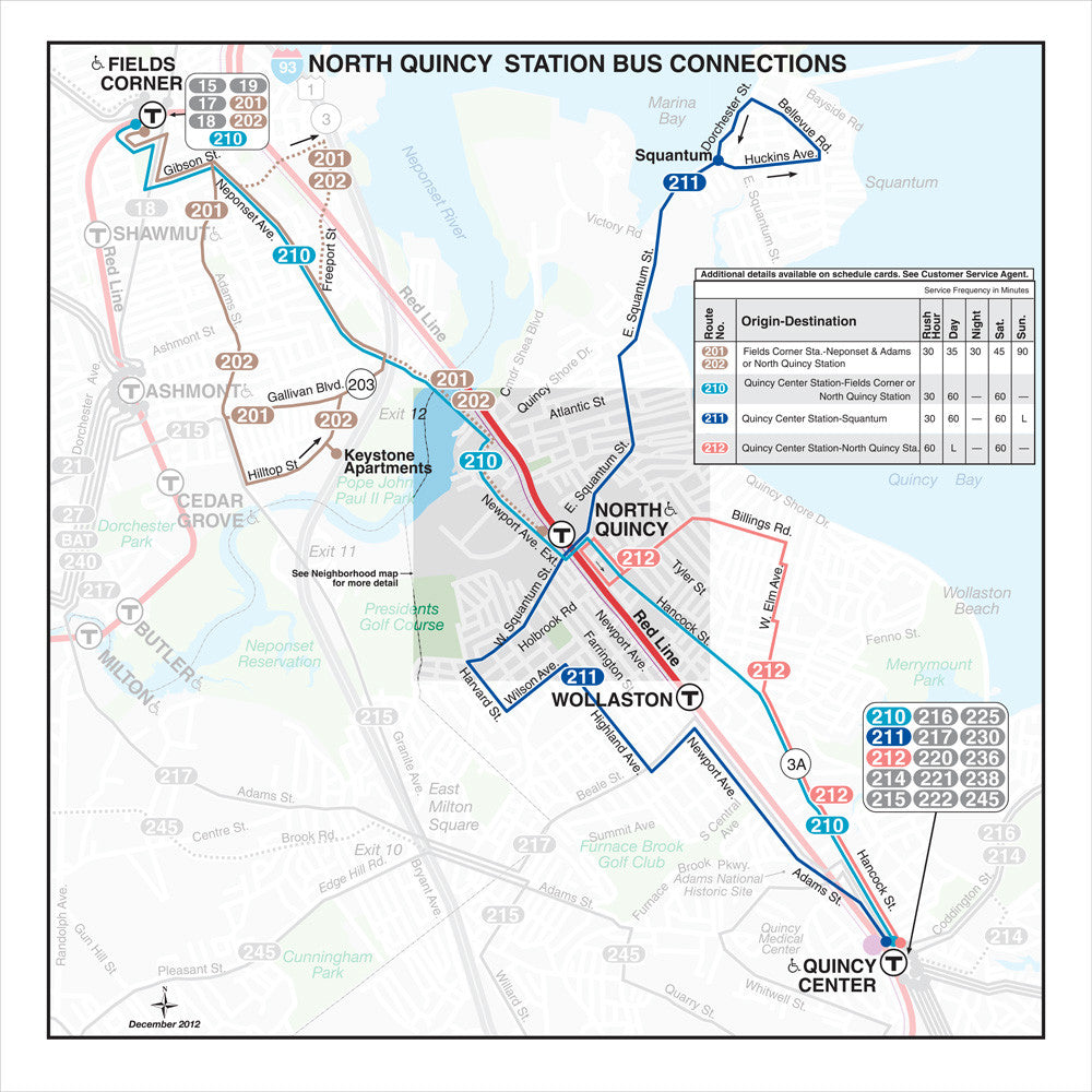 Mbta North Quincy Station Bus Connections Map (dec. 2012) – Mbtagifts