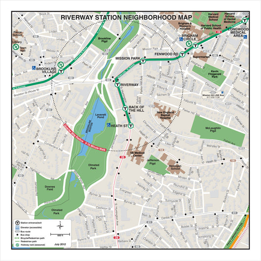 Green Line Station Neighborhood Map: Riverway (Jul. 2012)