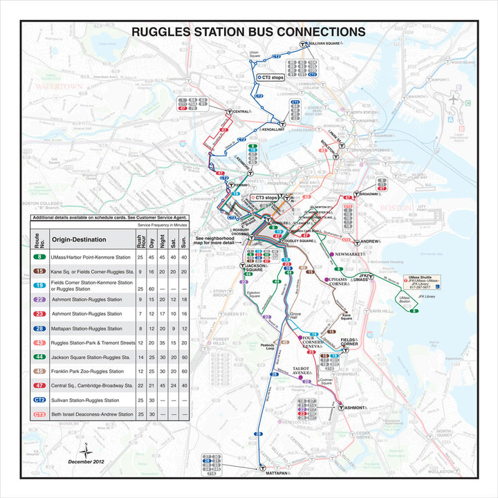Prints: MBTA Station Bus Connections Map – tagged 