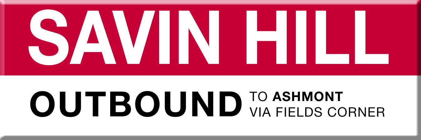 Red Line Station Magnet: Savin Hill; Outbound to Ashmont via Fields Corner