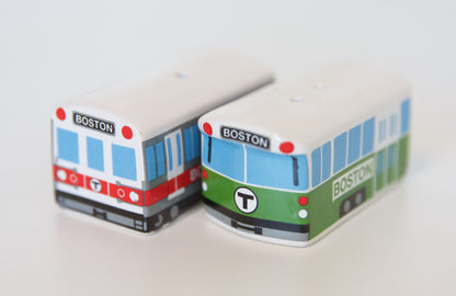 MBTA Vehicle Salt & Pepper Shakers (Red & Green)