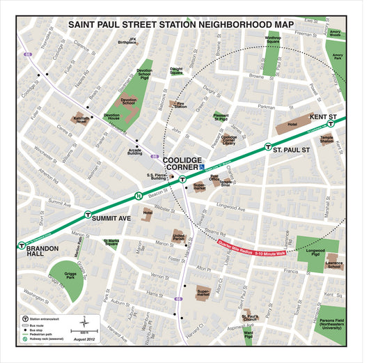 Green Line Station Neighborhood Map: St. Paul Street (Aug. 2012)