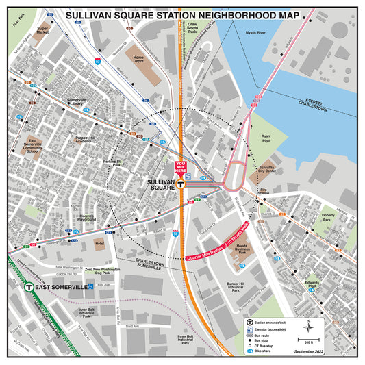 Orange Line Station Neighborhood Map: Sullivan Square (Sept. 2022)