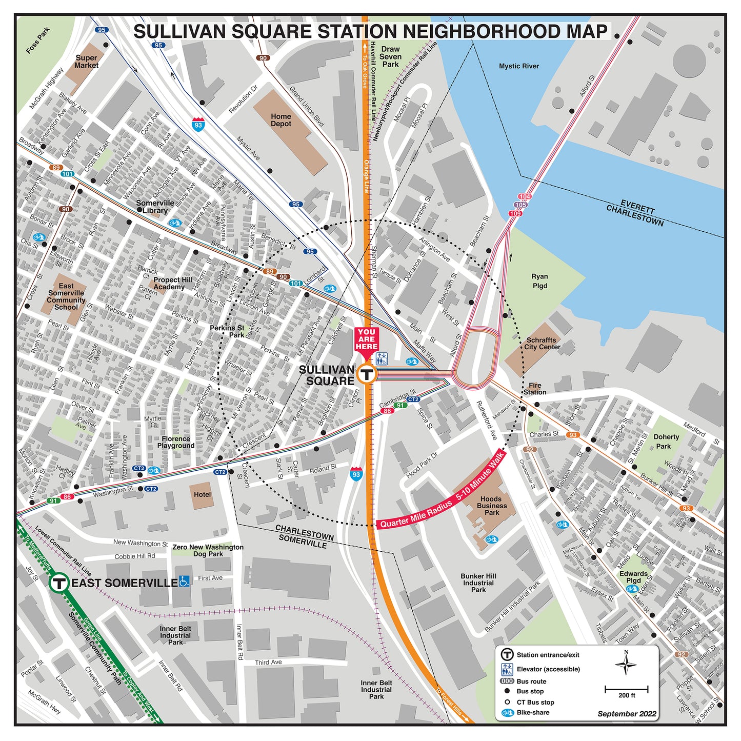 Orange Line Station Neighborhood Map: Sullivan Square (Sept. 2022)