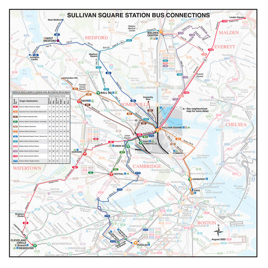 MBTA Sullivan Square Station Bus Connections Map (Sept. 2022)