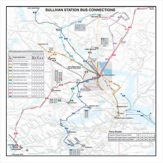 MBTA Sullivan Square Station Bus Connections Map (Jul. 2012)