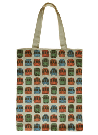 MBTA Boston Vehicles Pattern Canvas Tote