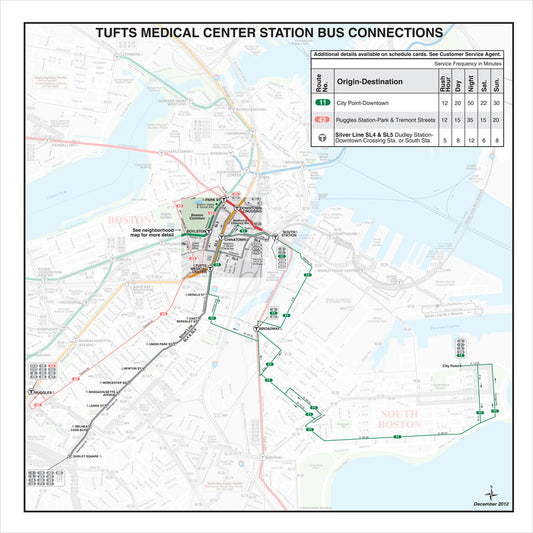 MBTA Tufts Medical Center Station Bus Connections Map (Dec. 2012)