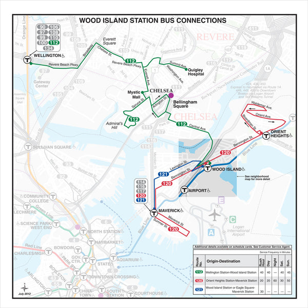 MBTA Wood Island Station Bus Connections Map (July 2012) – MBTAgifts