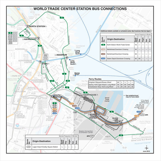 MBTA World Trade Center Station Bus Connections Map (June 2012)