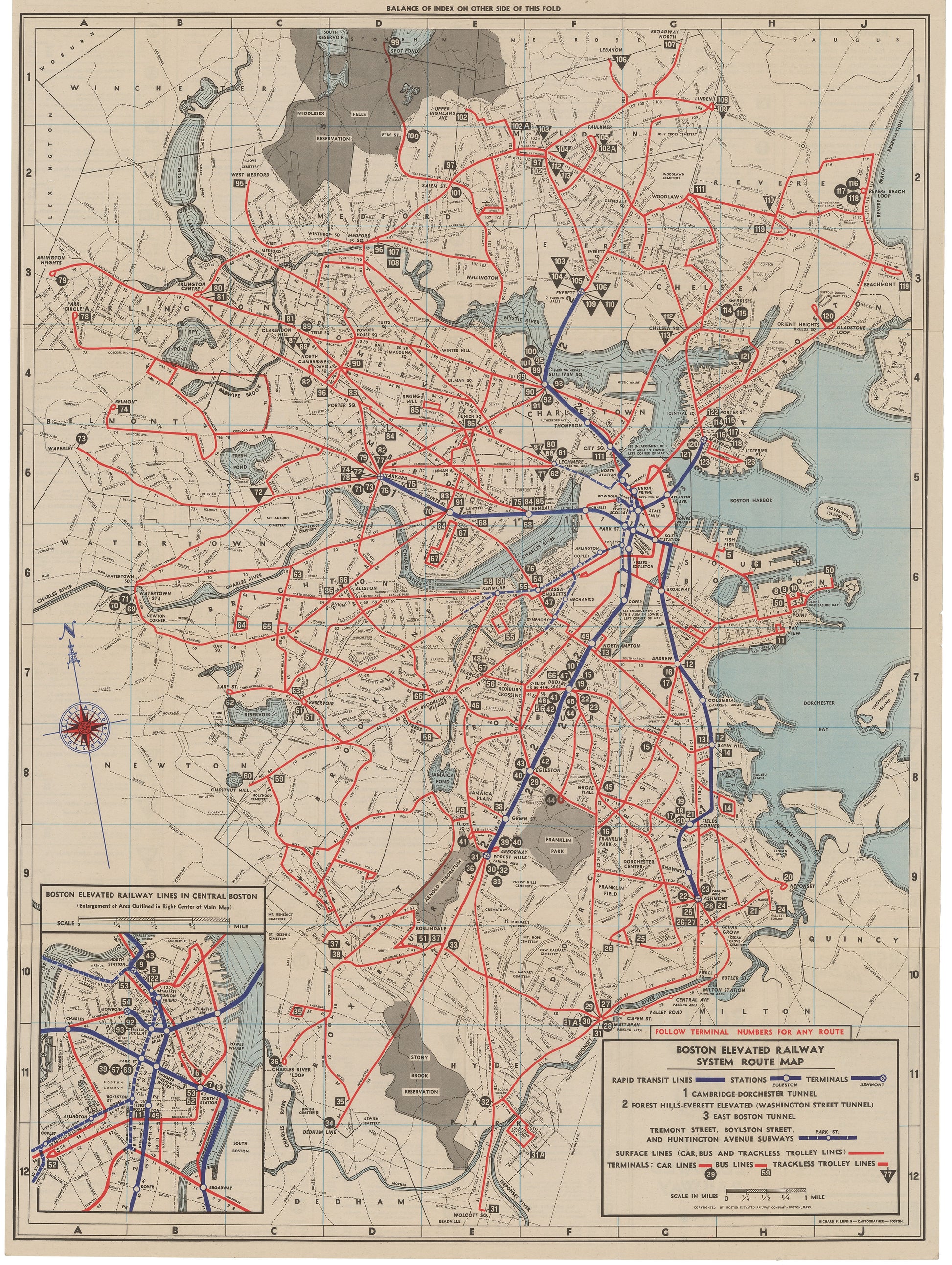 1943 Boston Elevated Railway Co. System Map No. 6
