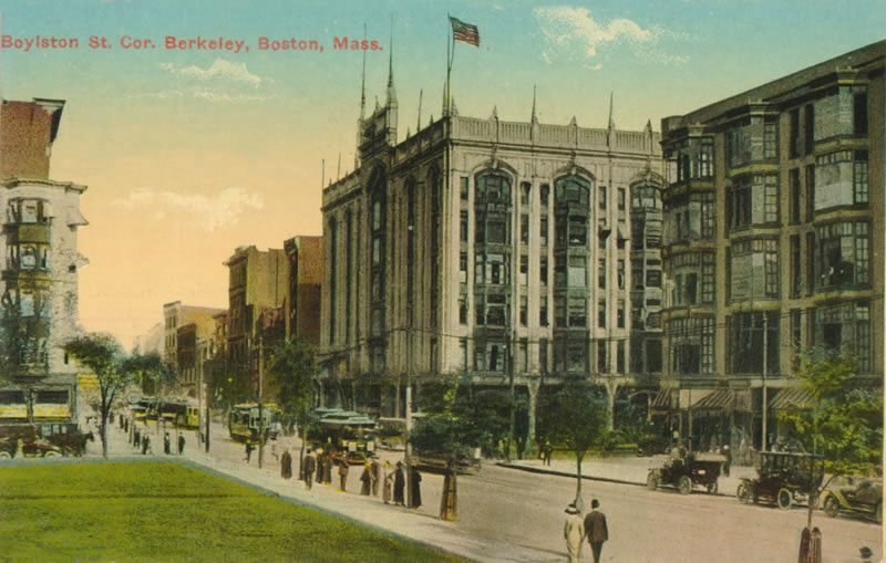 Vintage Postcard: Streetcars on Boylston Street