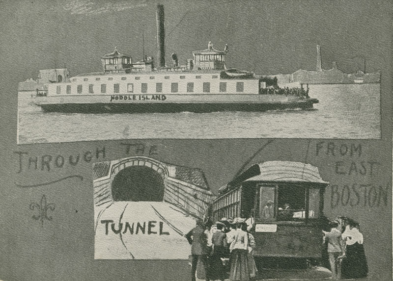Vintage Postcard: East Boston Tunnel and Ferry