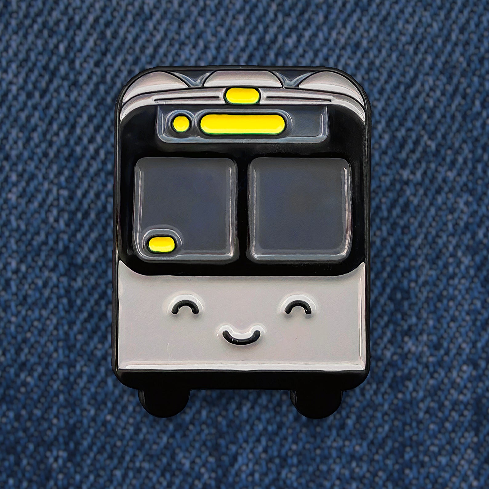 Smiling Bus Line Enamel Pin