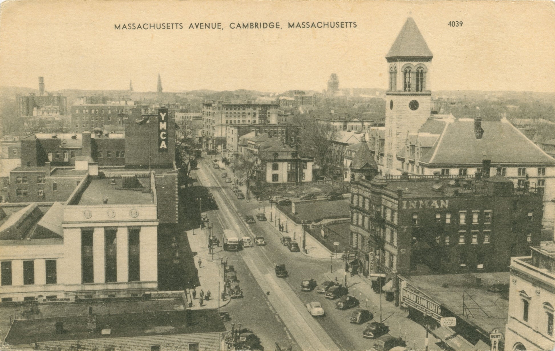 Vintage Postcard: Massachusetts Avenue in Cambridge