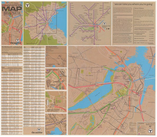 1974 MBTA System Map (Side B)