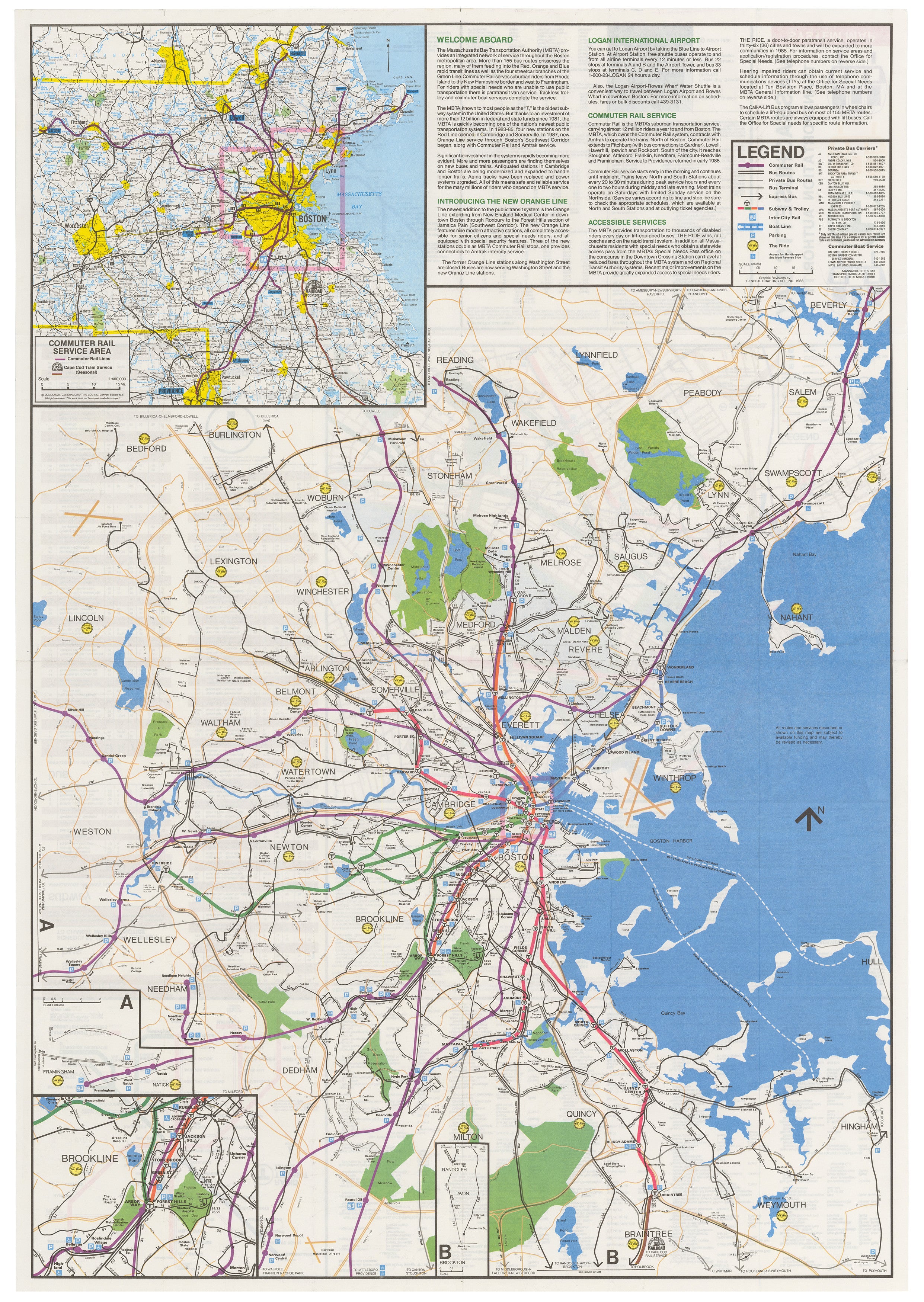 Mbta Vector Map 1988 MBTA System Map (Side A) – MBTAgifts