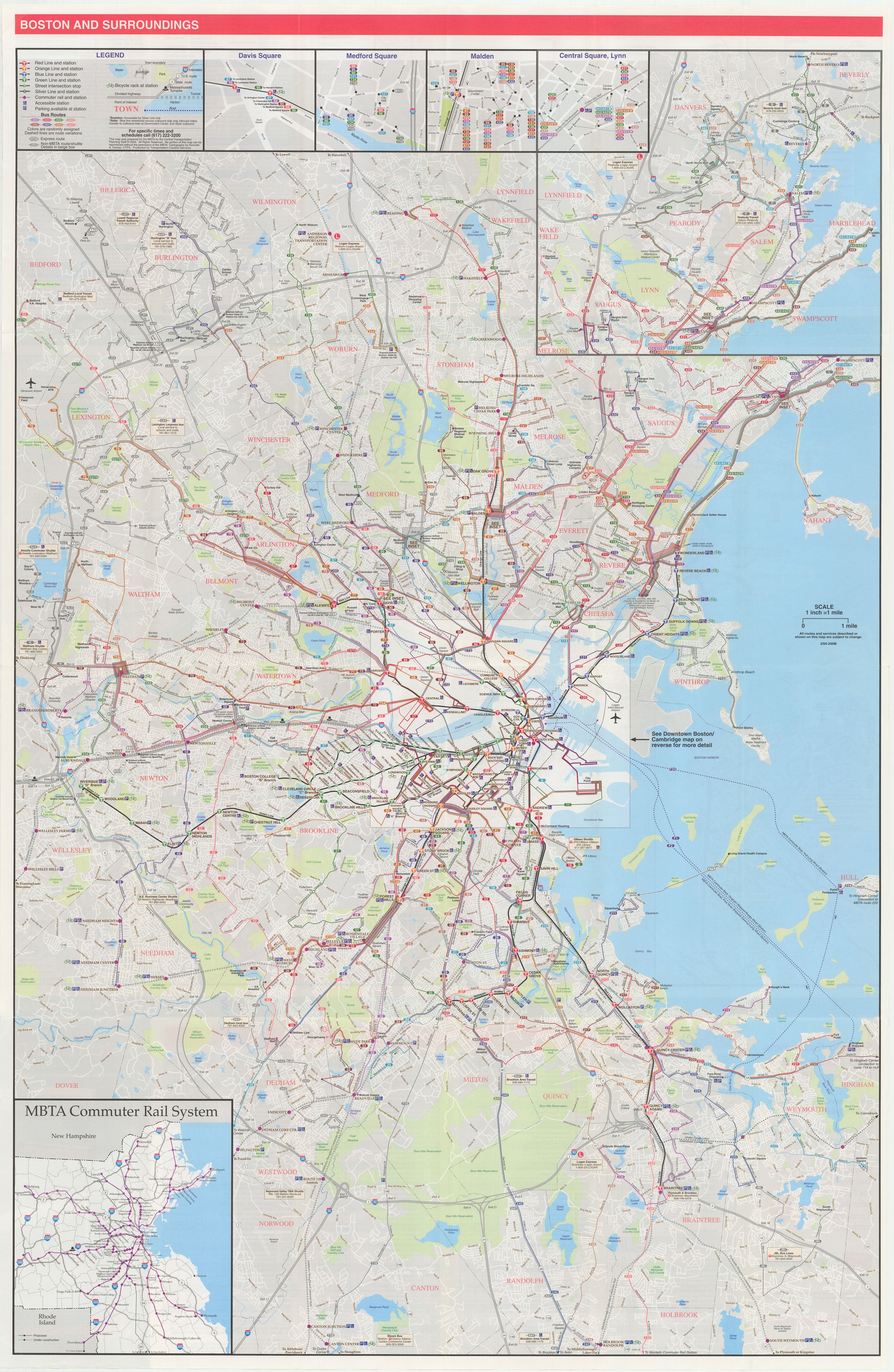 Mbta Vector Map 2004 MBTA System Map (Side A) – MBTAgifts
