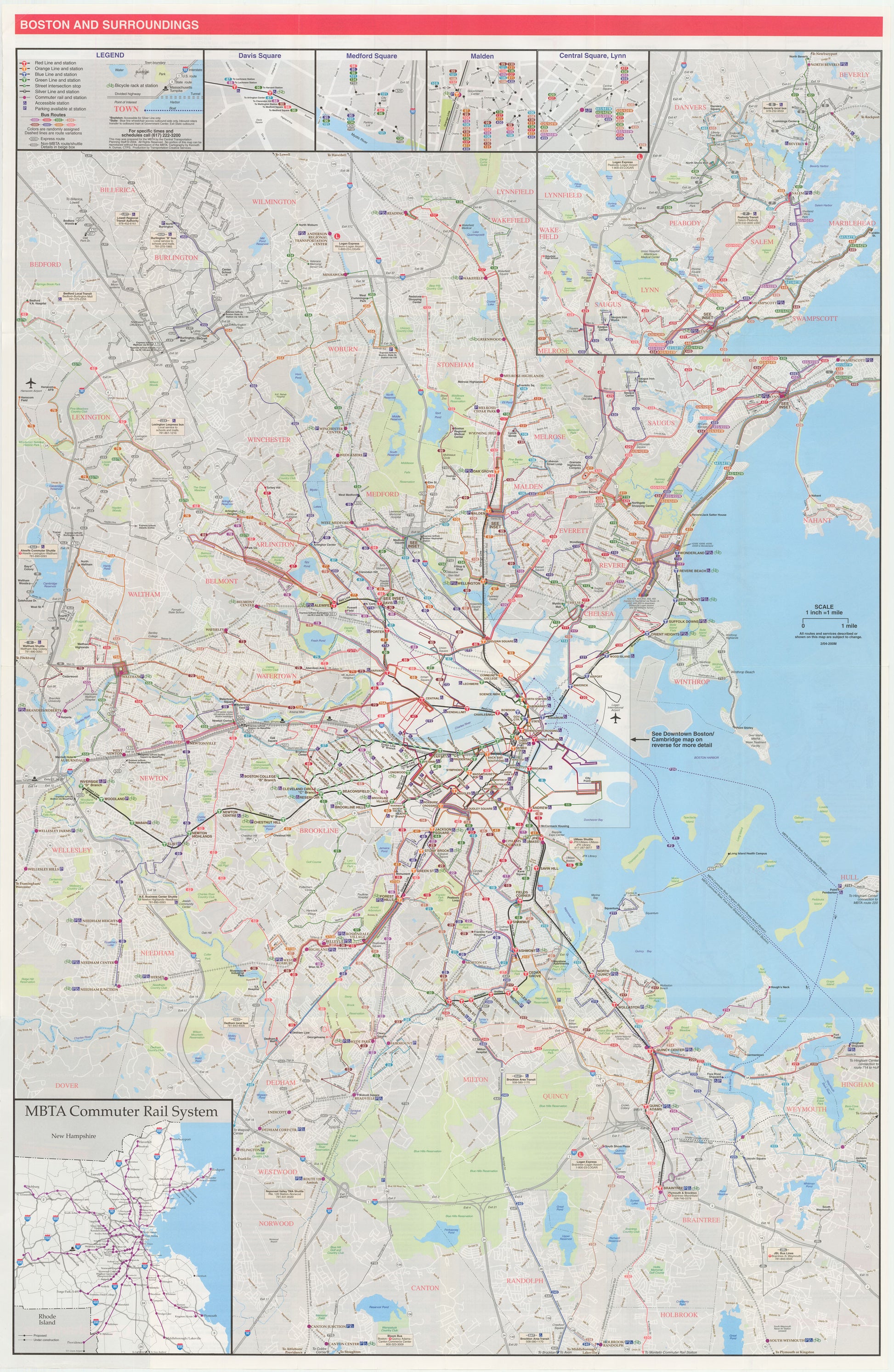 2004 MBTA System Map (Side A)