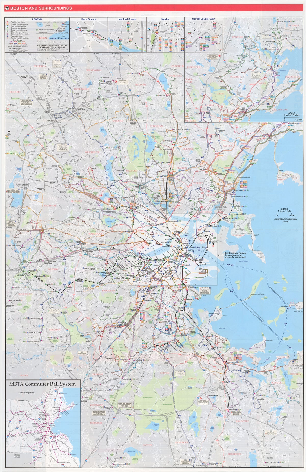 Mbta Vector Map 2008 MBTA System Map (Side A) – MBTAgifts
