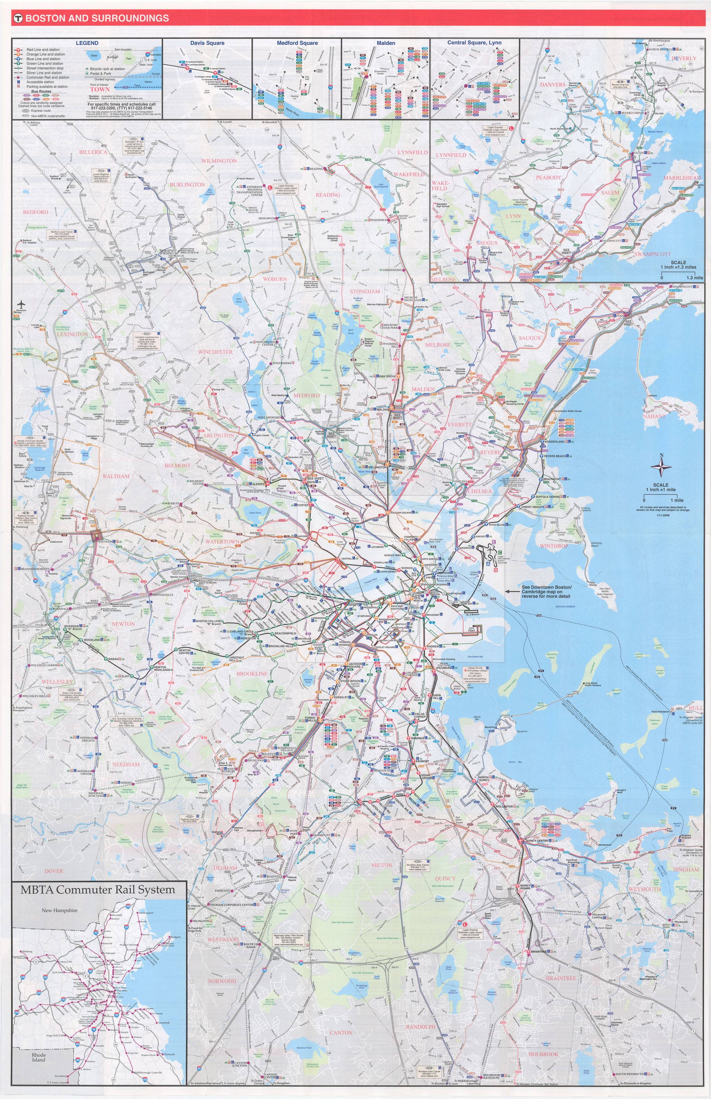 Boston Layout 2011 MBTA System Map (Side A) – MBTAgifts