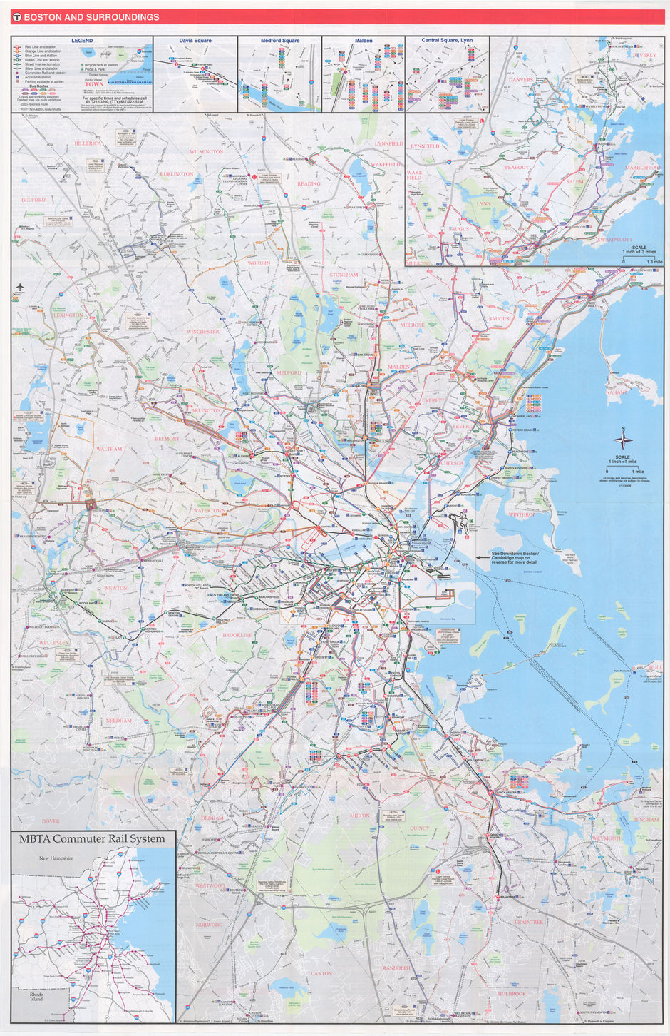 Fine Art Prints of Boston Commuter Rail, Rapid Transit, and System Map ...