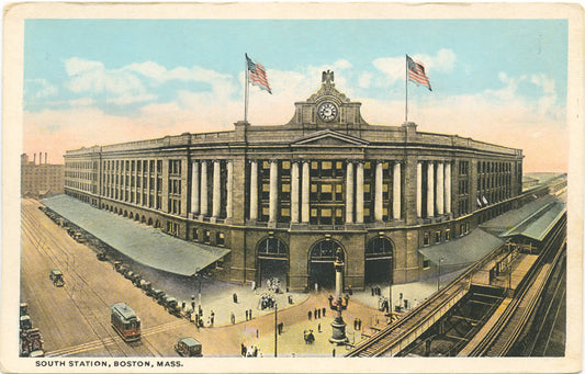 Vintage Postcard: South Station and Elevated Railway