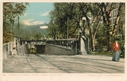 Vintage Postcard: Public Garden Incline of Tremont Street Subway