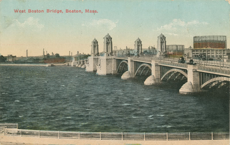 Vintage Postcard: West Boston Bridge over the Charles River Basin