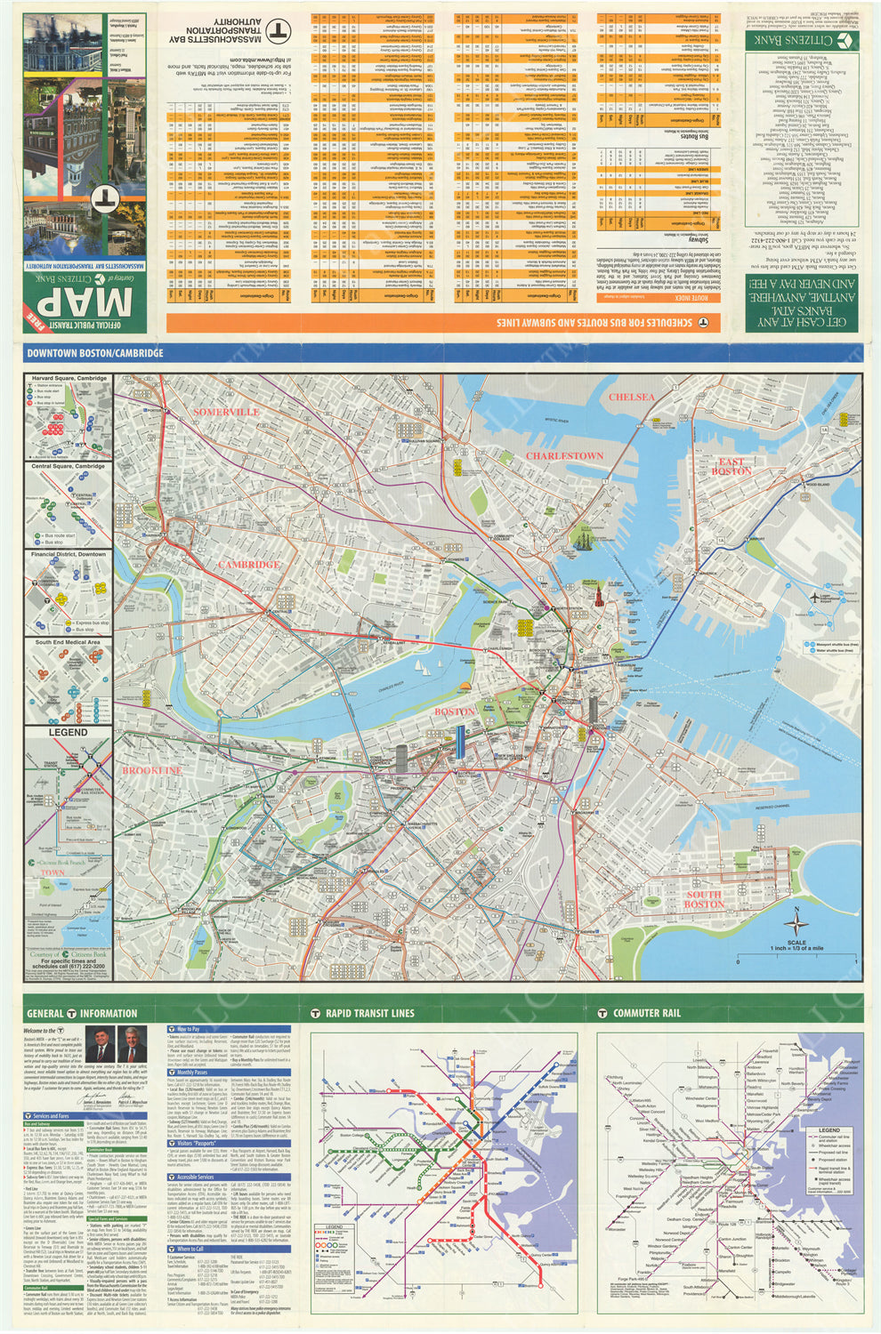 1996 MBTA System Map (Side B) MBTAgifts