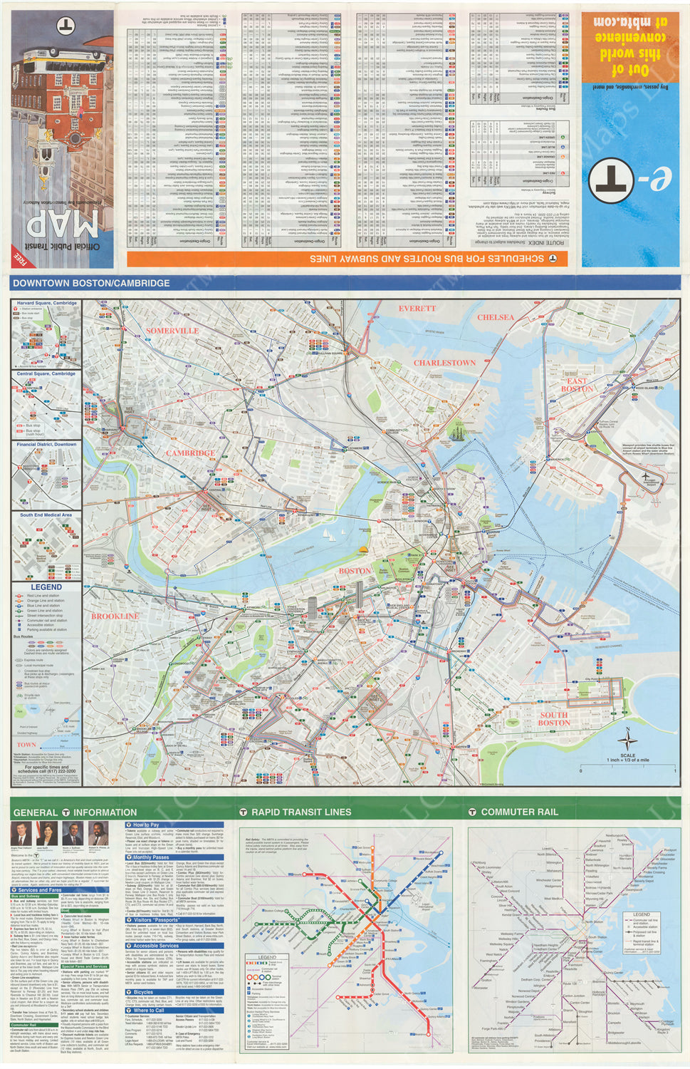 2000 MBTA System Map (Side B) MBTAgifts